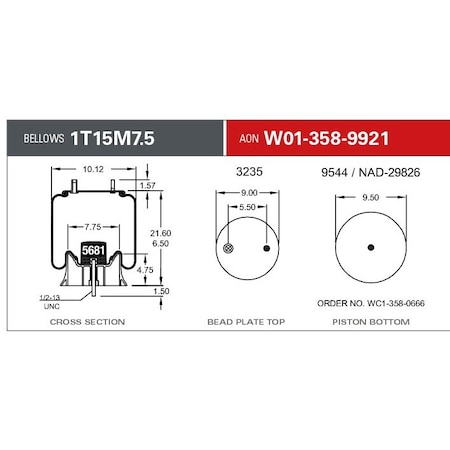 Firestone Air Spring, Suspension, Pallet Qty 32 W013589921